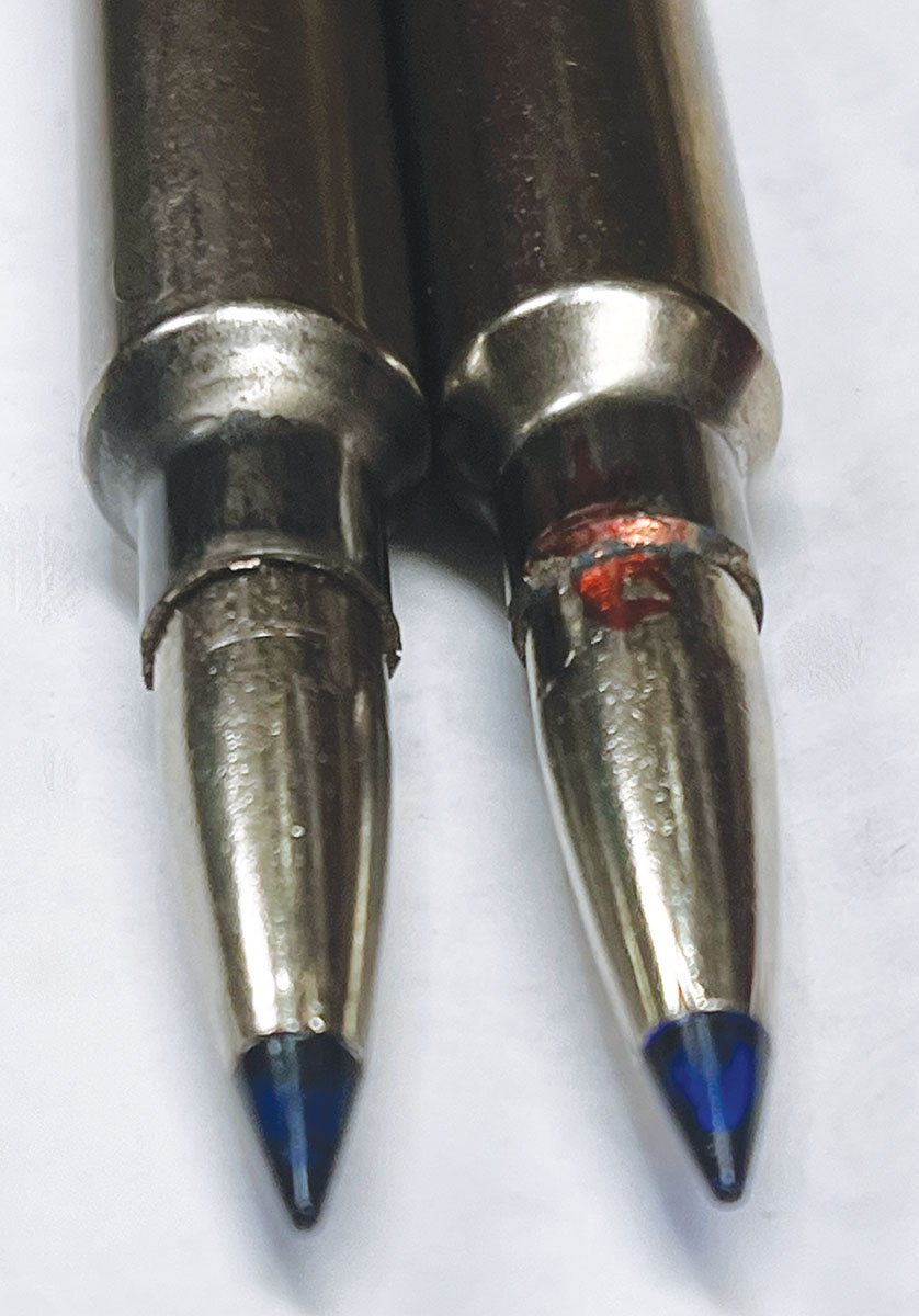 Bullets are damaged when seated if the case mouth is not adequately flared.